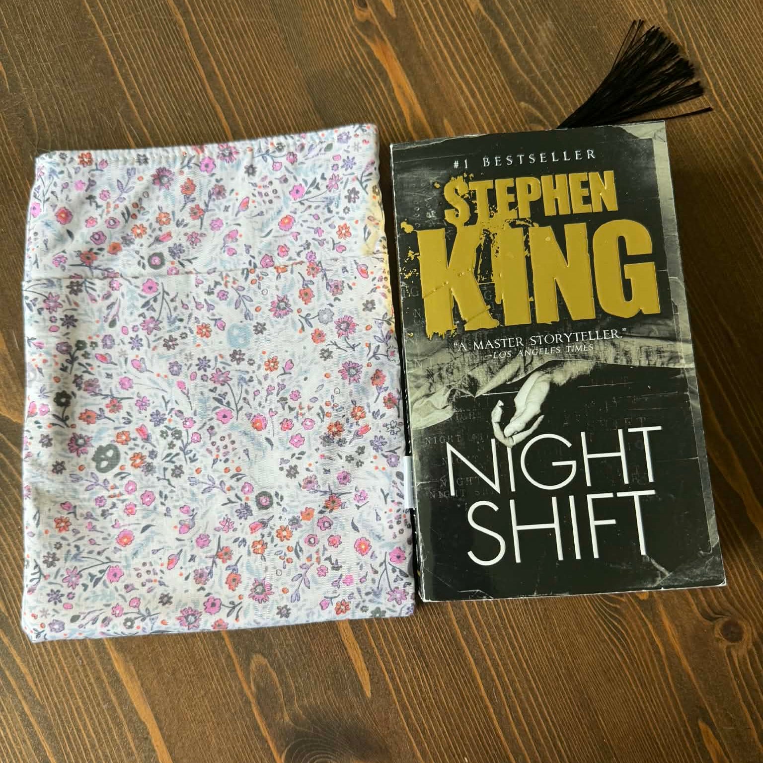Small Book Sleeve - Dainty Florals and skulls ( light )