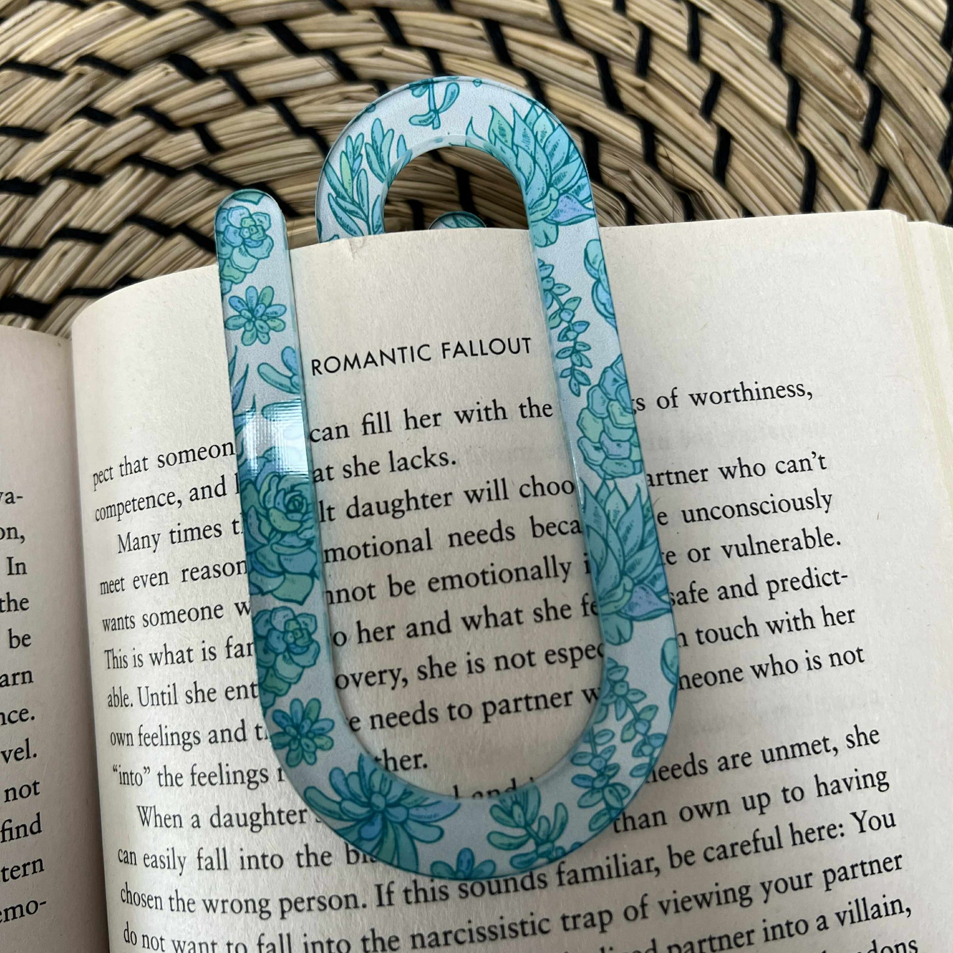 Jumbo Acrylic Paperclips / Bookmarks - Succulents