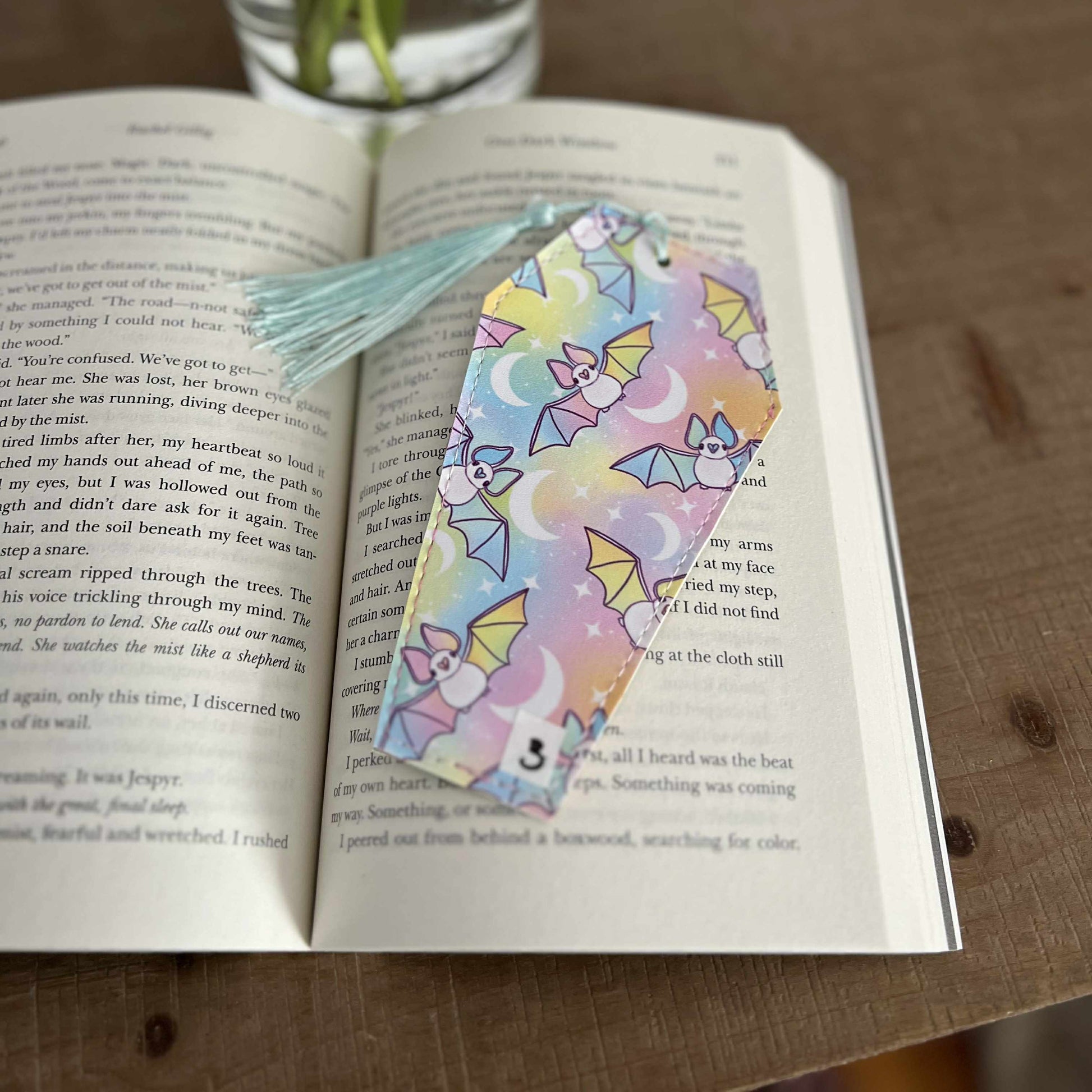 Pastel Bats Bookmark - Coffin