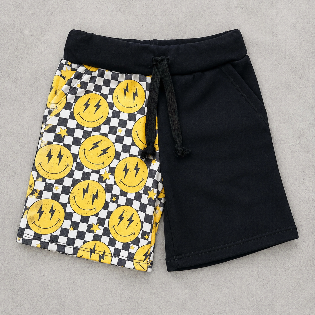 Checkered Smiley Shorts