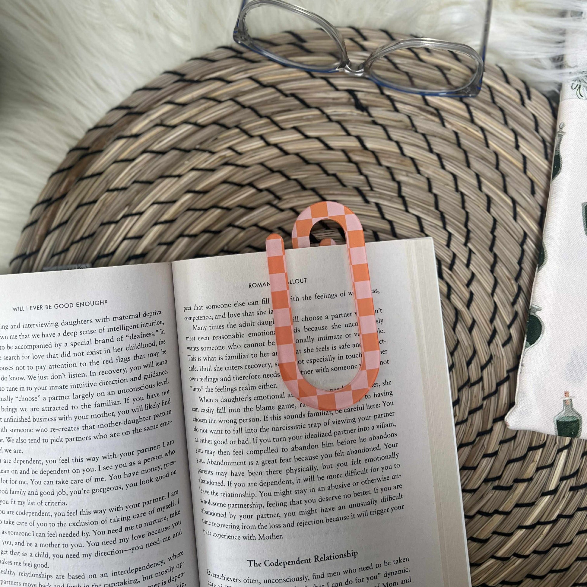 Jumbo Acrylic Paperclips / Bookmarks - Neon Checks