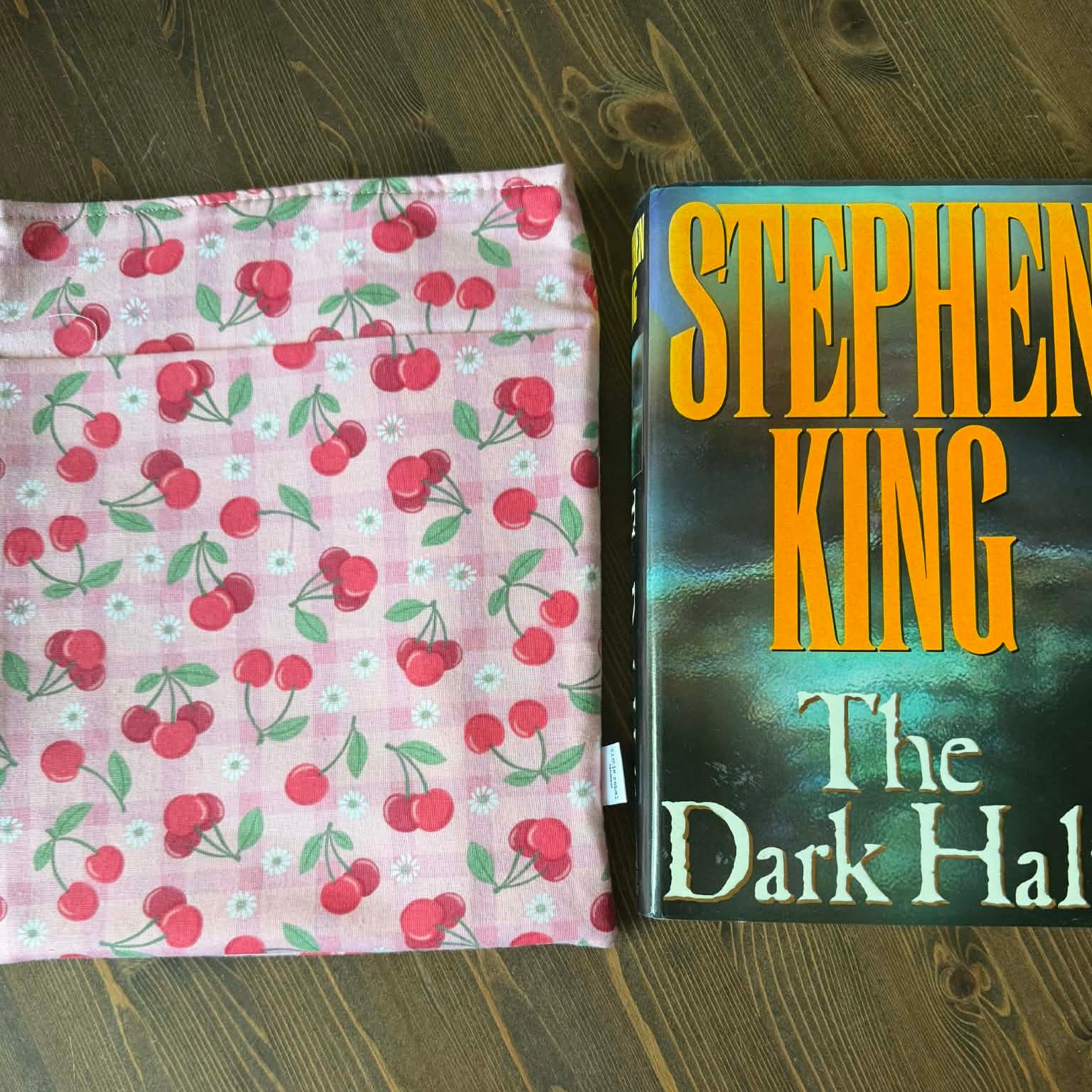 Large Book Sleeve - Cherry Gingham