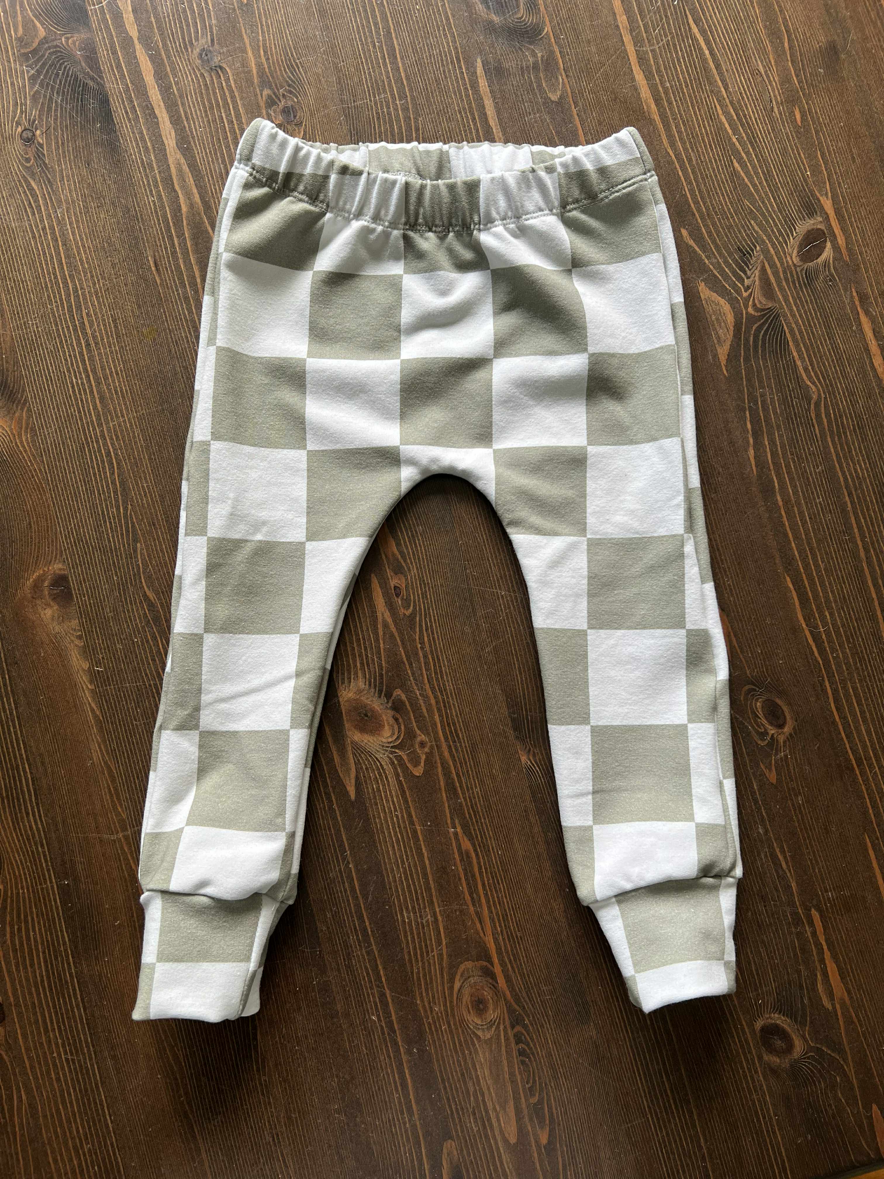 Mini Mayhem Pants Sage Checks