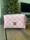 Canvas Checkered Makeup or Travel Bag