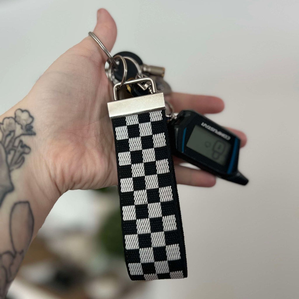 Checkered Wristlet Keyfob