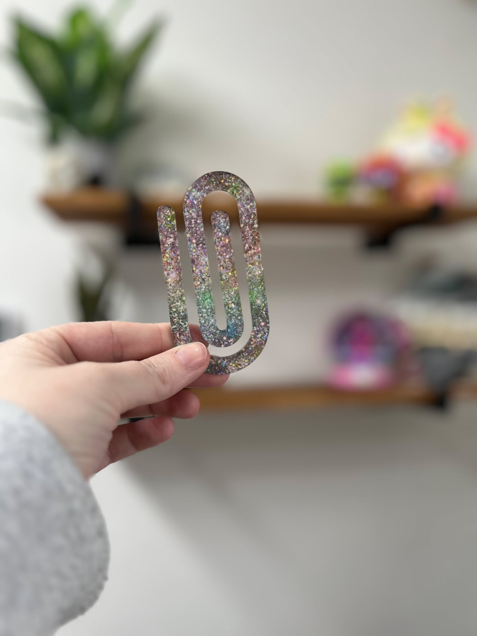 Jumbo Acrylic Paperclips / Bookmarks - Pastel Sparkle