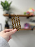 Jumbo Acrylic Paperclips / Bookmarks - Brown Checker