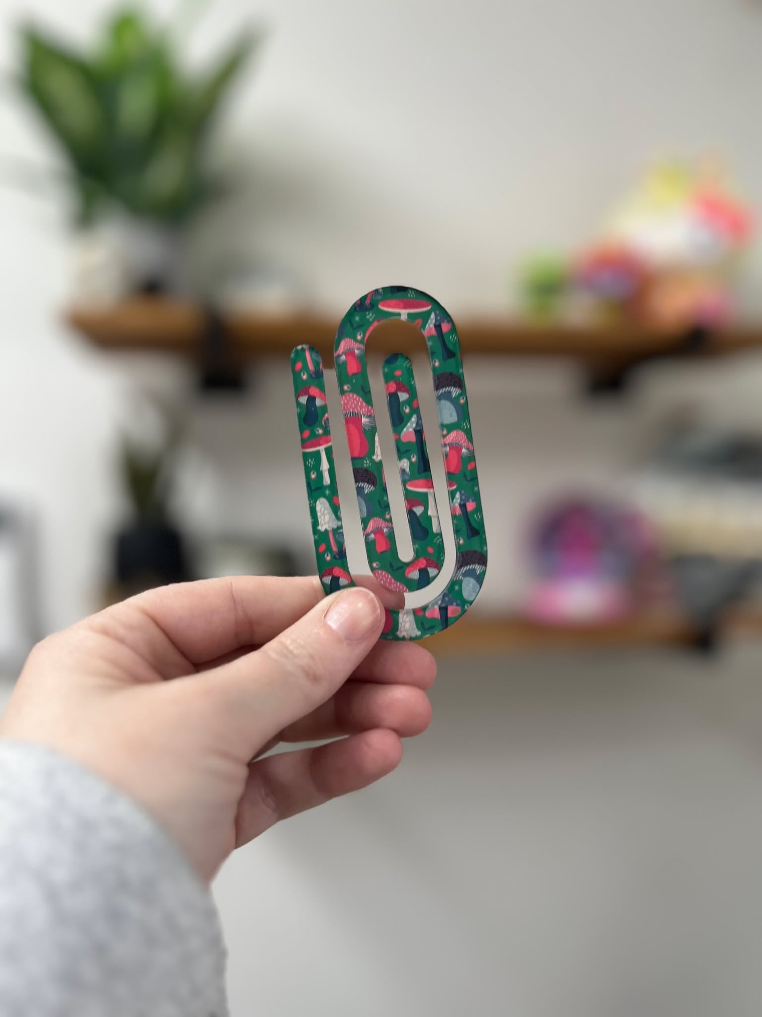 Jumbo Acrylic Paperclips / Bookmarks - Mushrooms