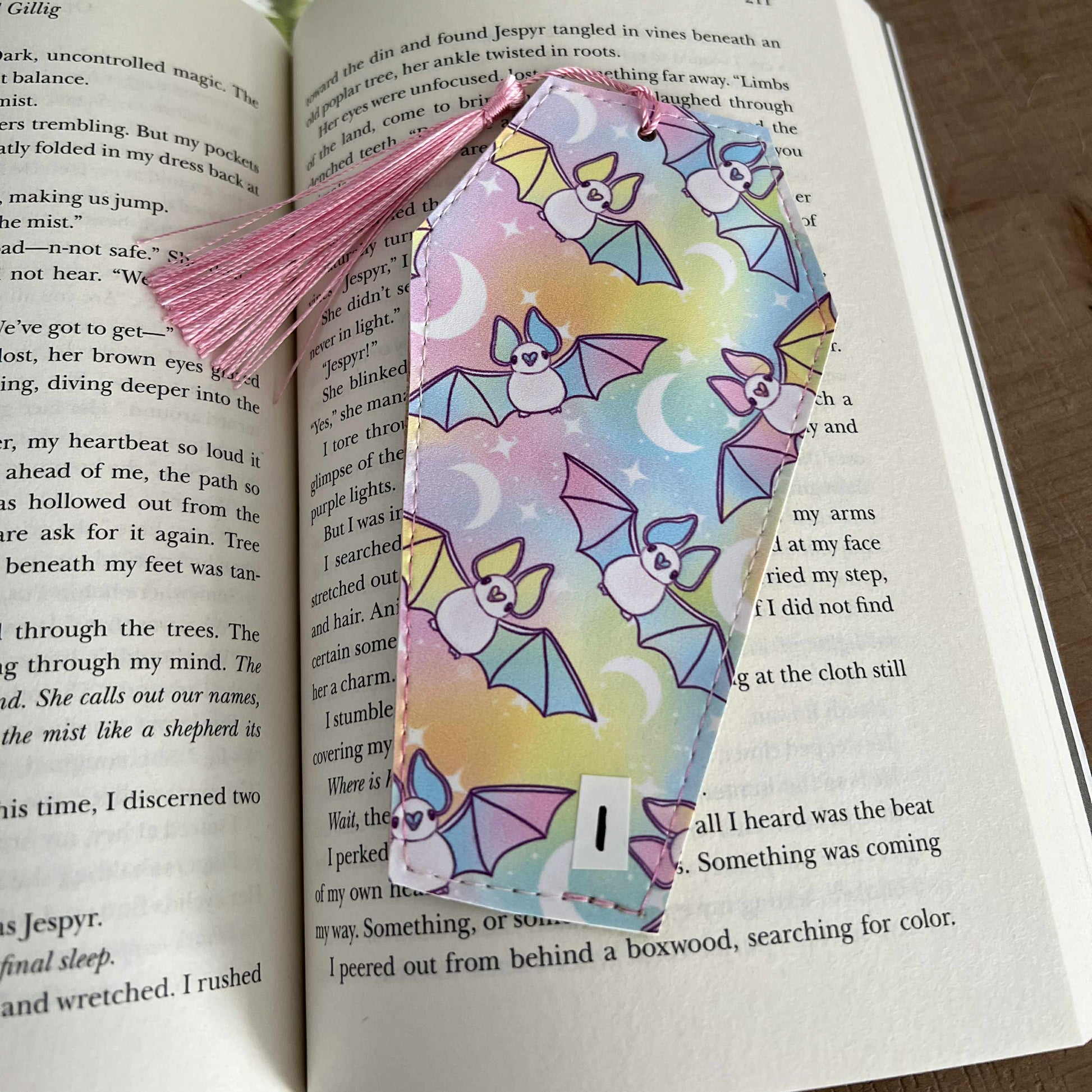 Pastel Bats Bookmark - Coffin