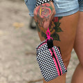 Checkered Wristlet Wallet Set