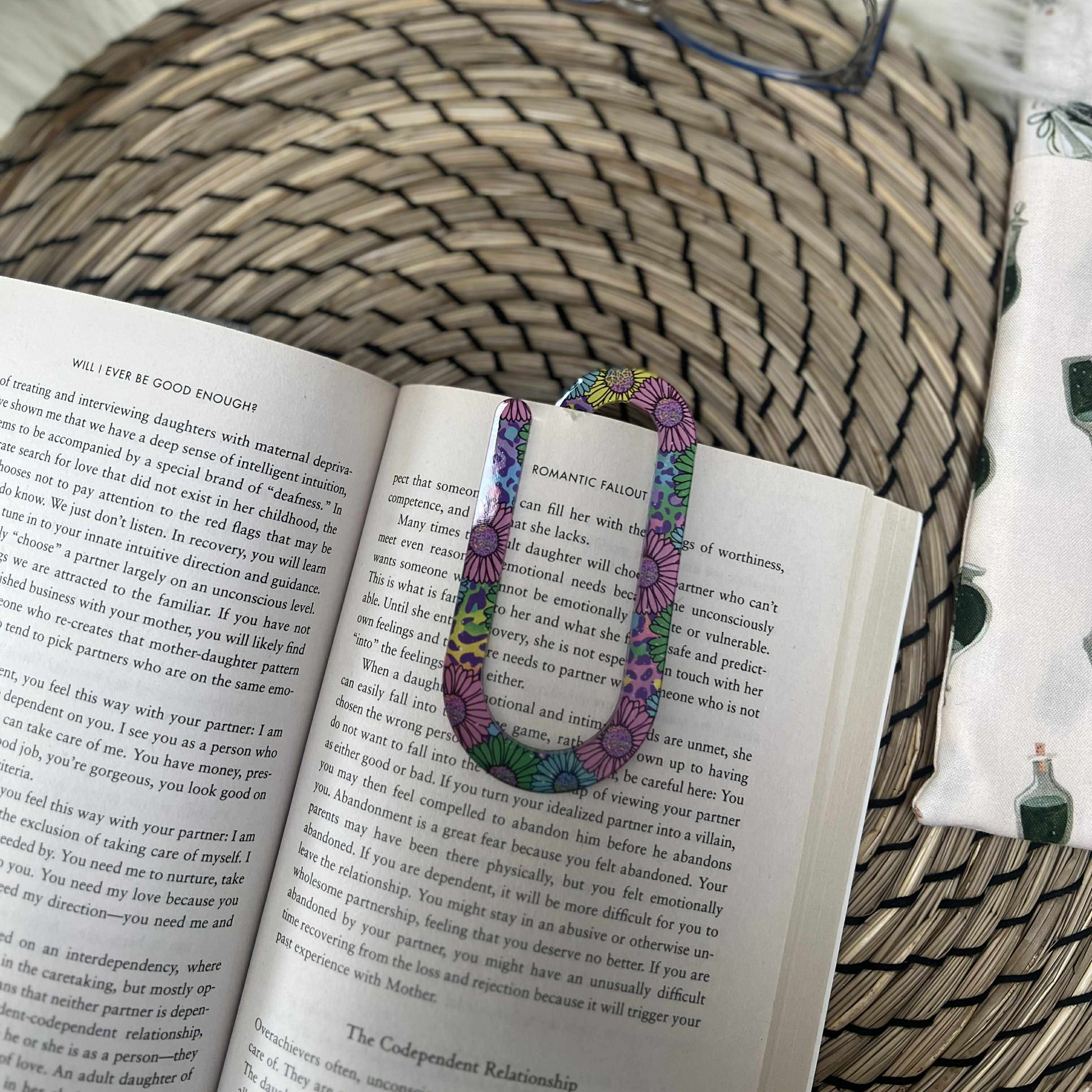 Jumbo Acrylic Paperclips / Bookmarks - Neon Fun Floral