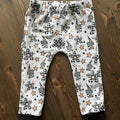 Mini Mayhem Pants- check flower and lightning
