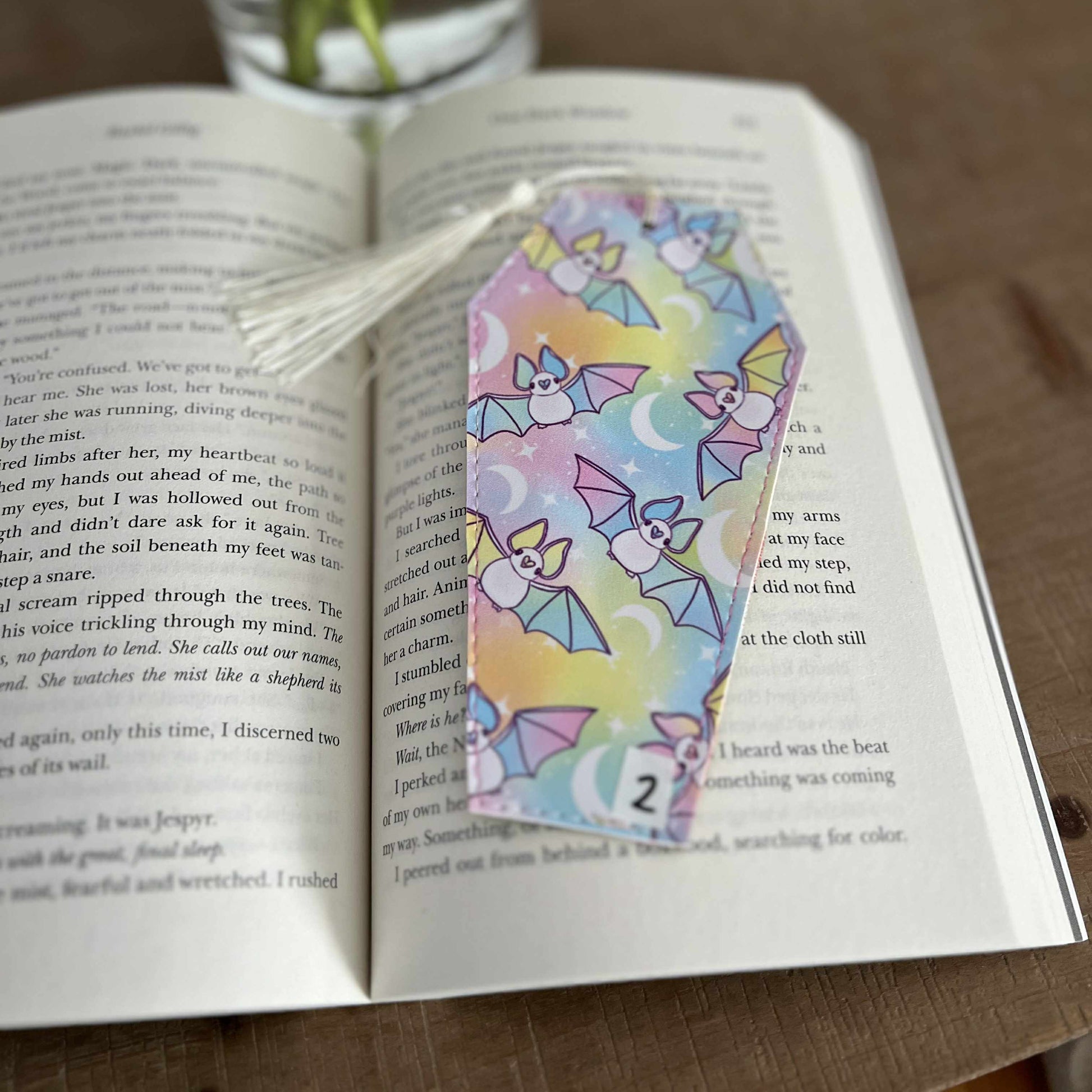 Pastel Bats Bookmark - Coffin