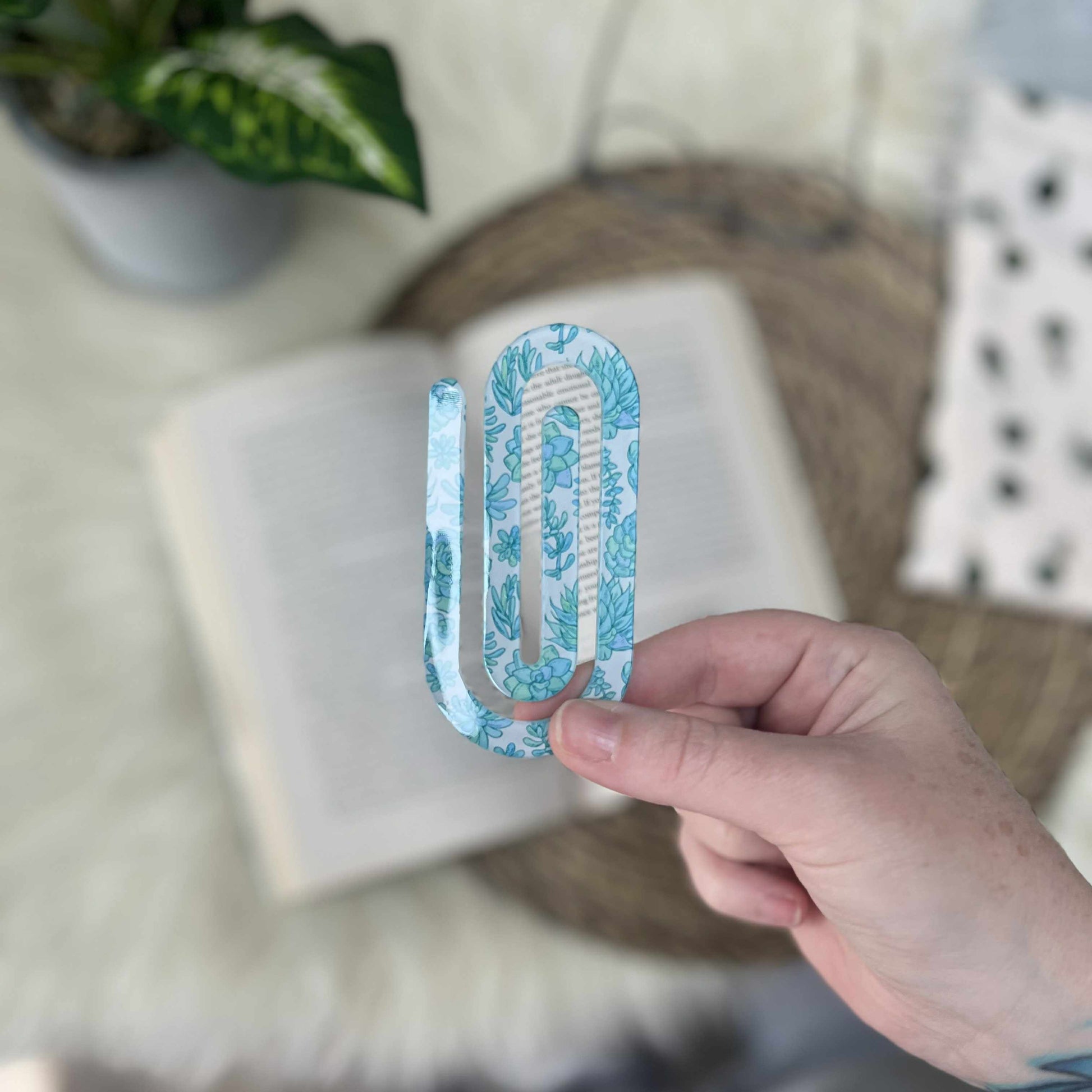 Jumbo Acrylic Paperclips / Bookmarks - Succulents