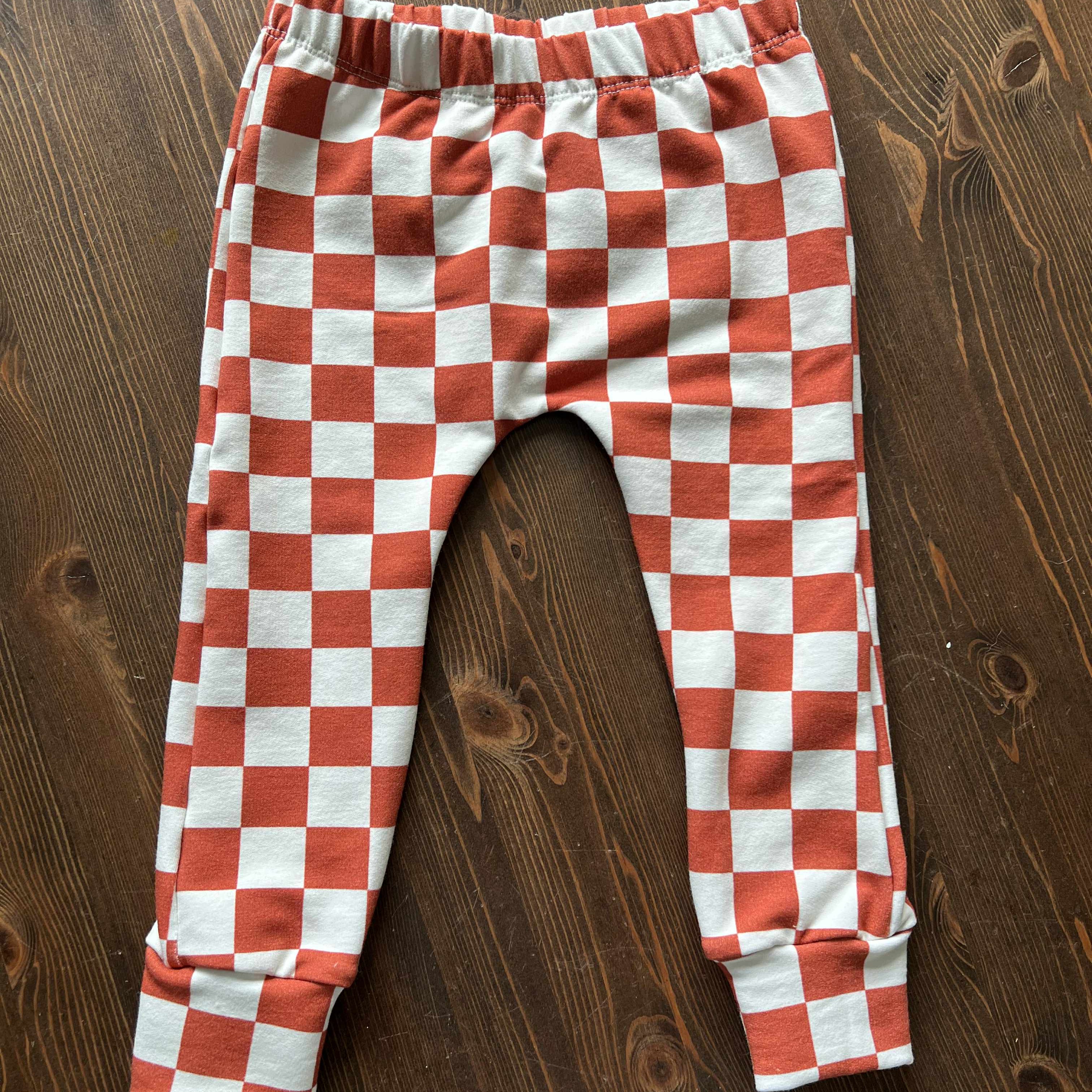 Mini Mayhem Pants - Rust Checkers