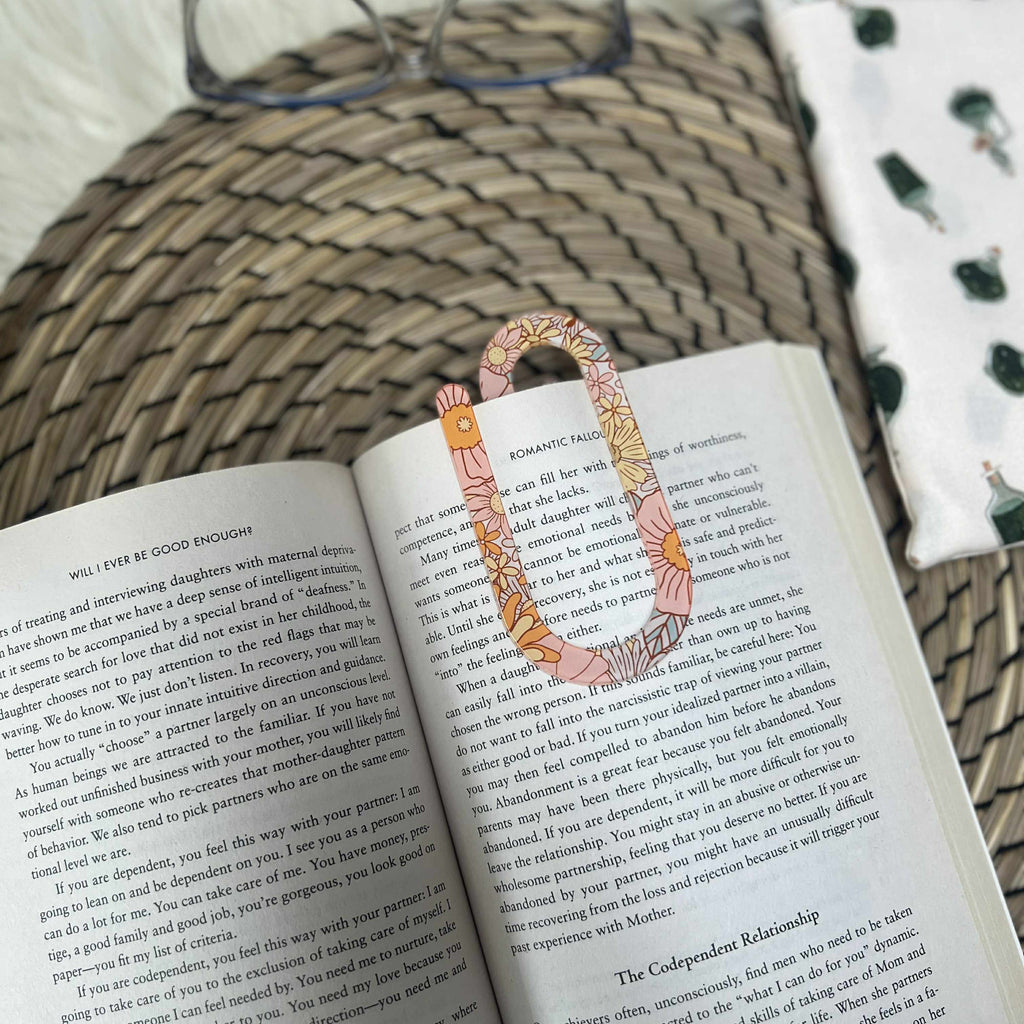 Jumbo Acrylic Paperclips / Bookmarks - Autumn Flowers