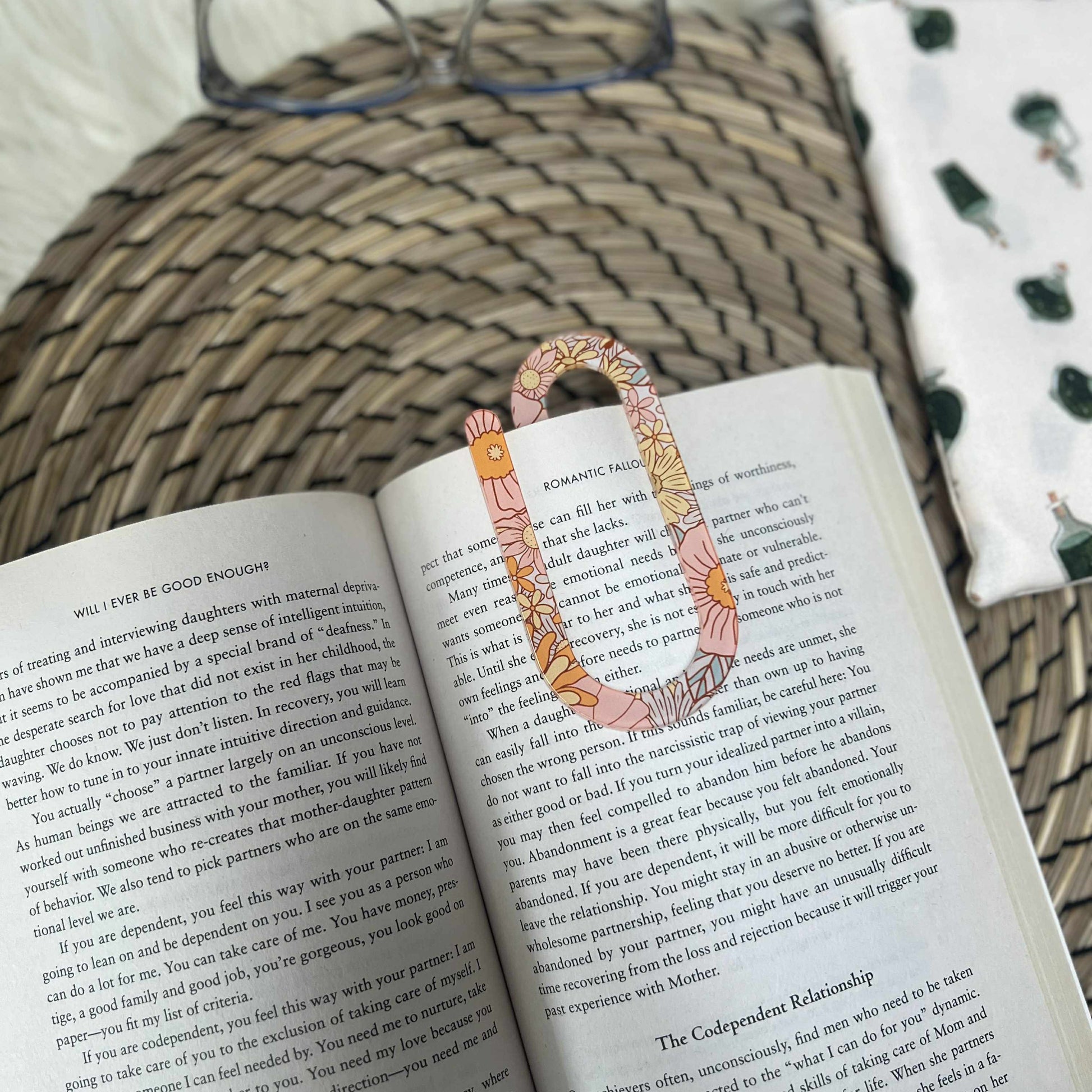 Jumbo Acrylic Paperclips / Bookmarks - Autumn Flowers