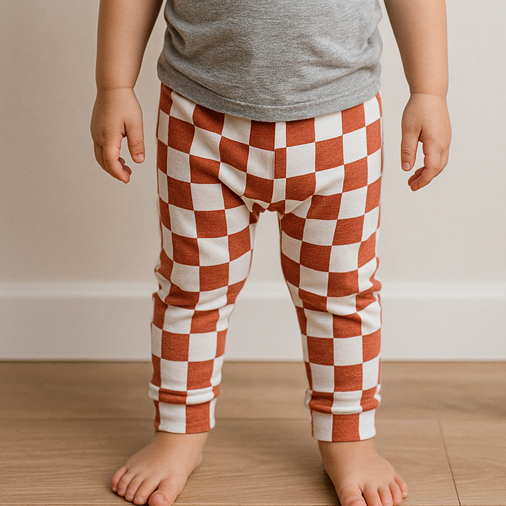 Mini Mayhem Pants - Rust Checkers