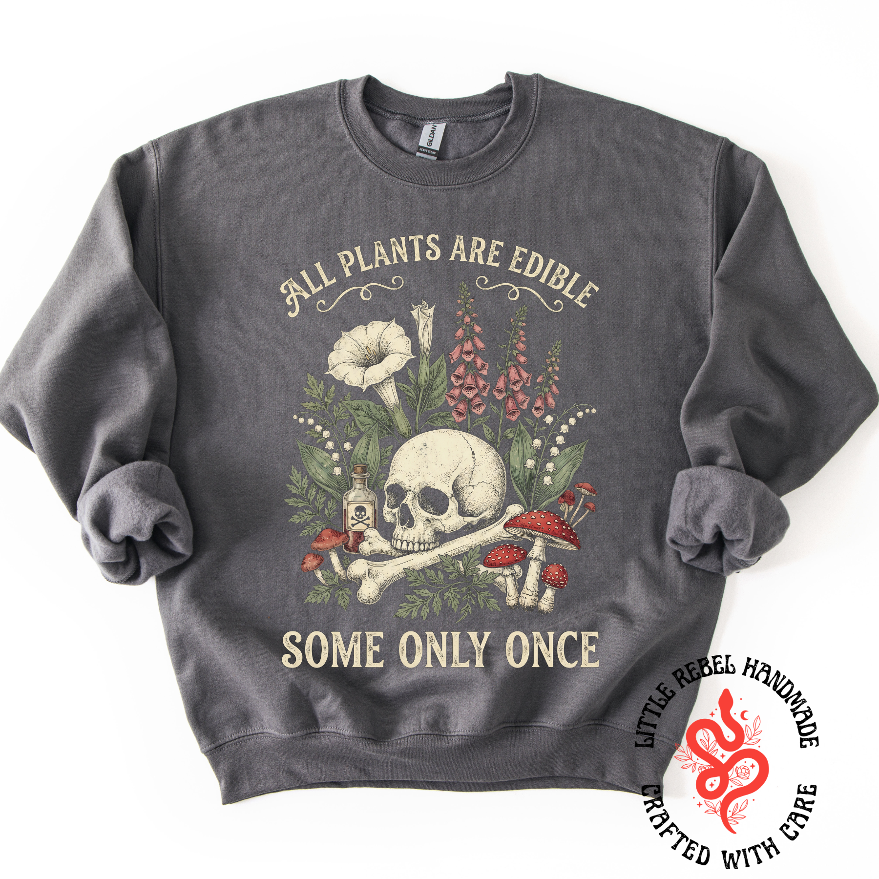 All Plants Are Edible - Charcoal Sweatshirt