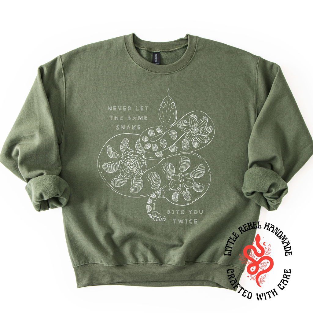 Never Let The Same Snake - Military Green Sweatshirt