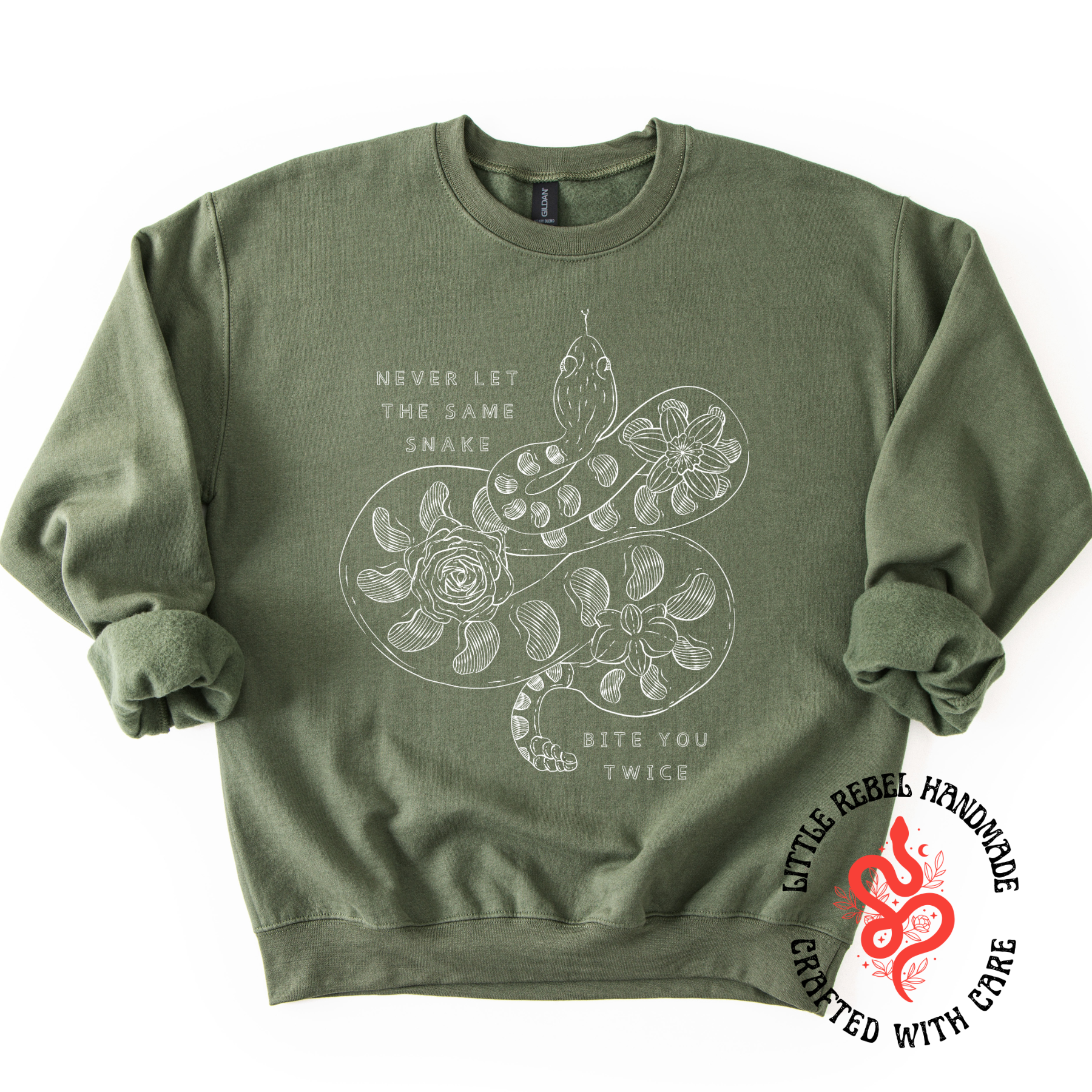 Never Let The Same Snake - Military Green Sweatshirt