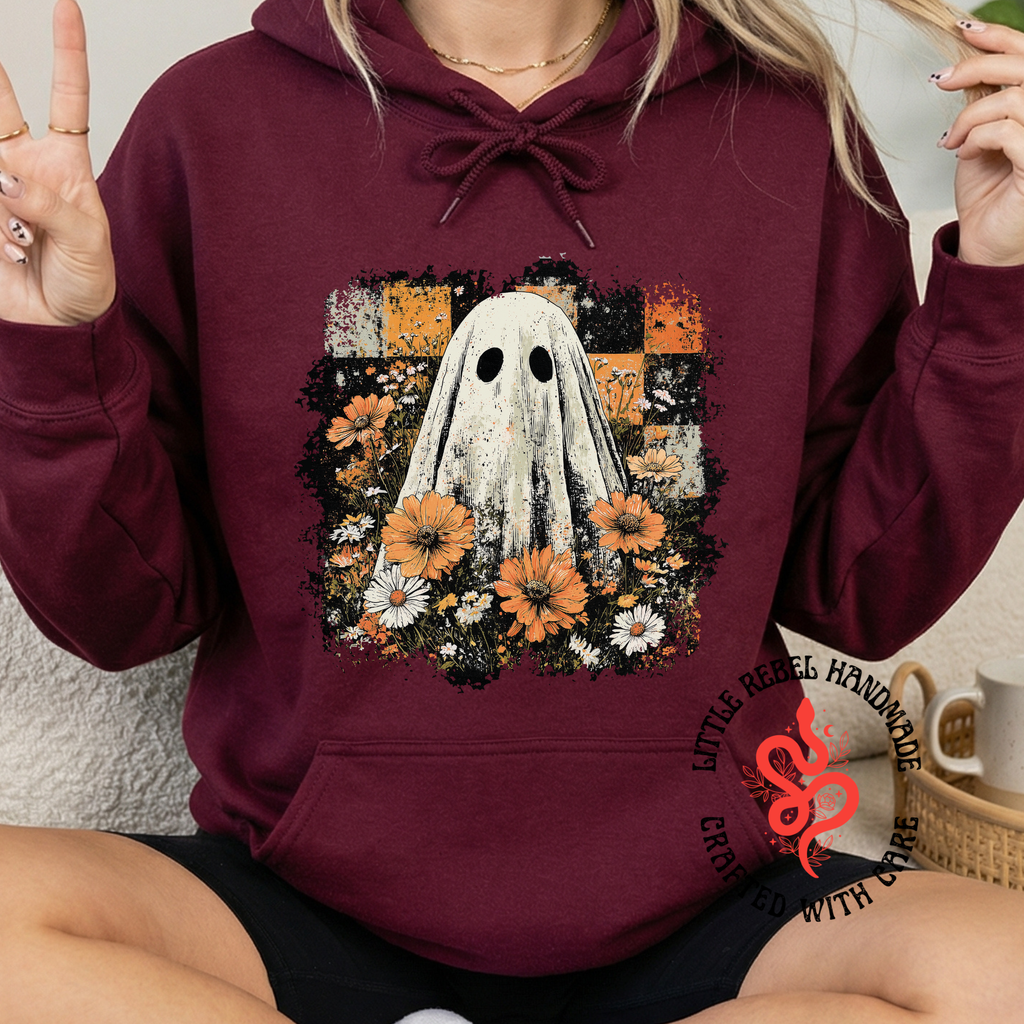 Ghost In The Garden -Maroon Hoodie *New Style*