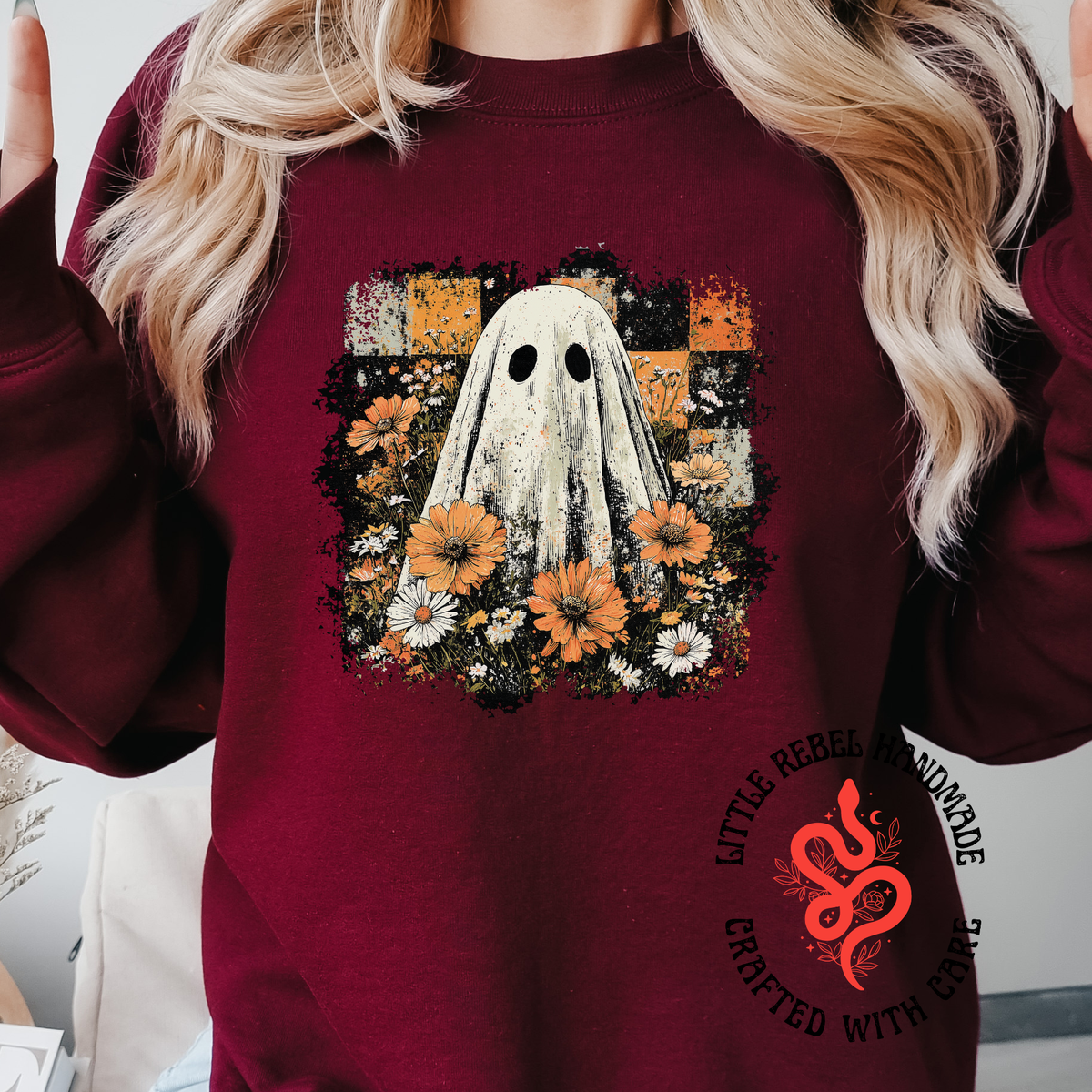 Ghost In The Garden- Maroon Sweatshirt