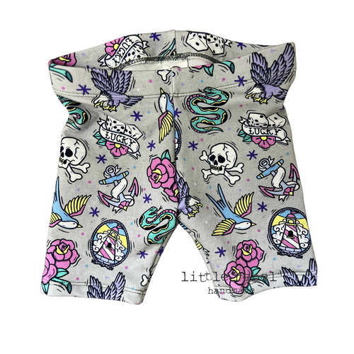 Bike Shorts - Pastel Tattoo