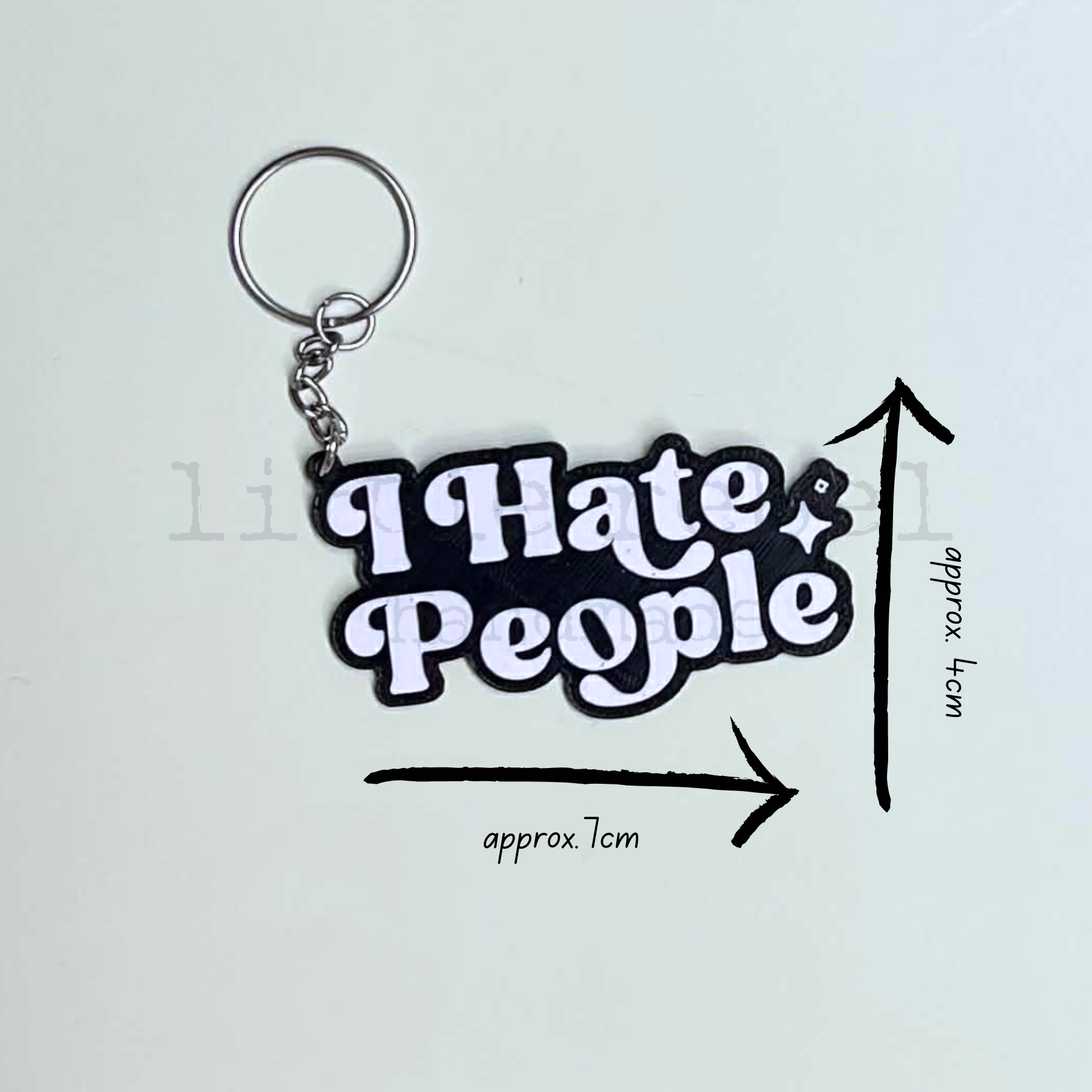 I Hate People Keychain