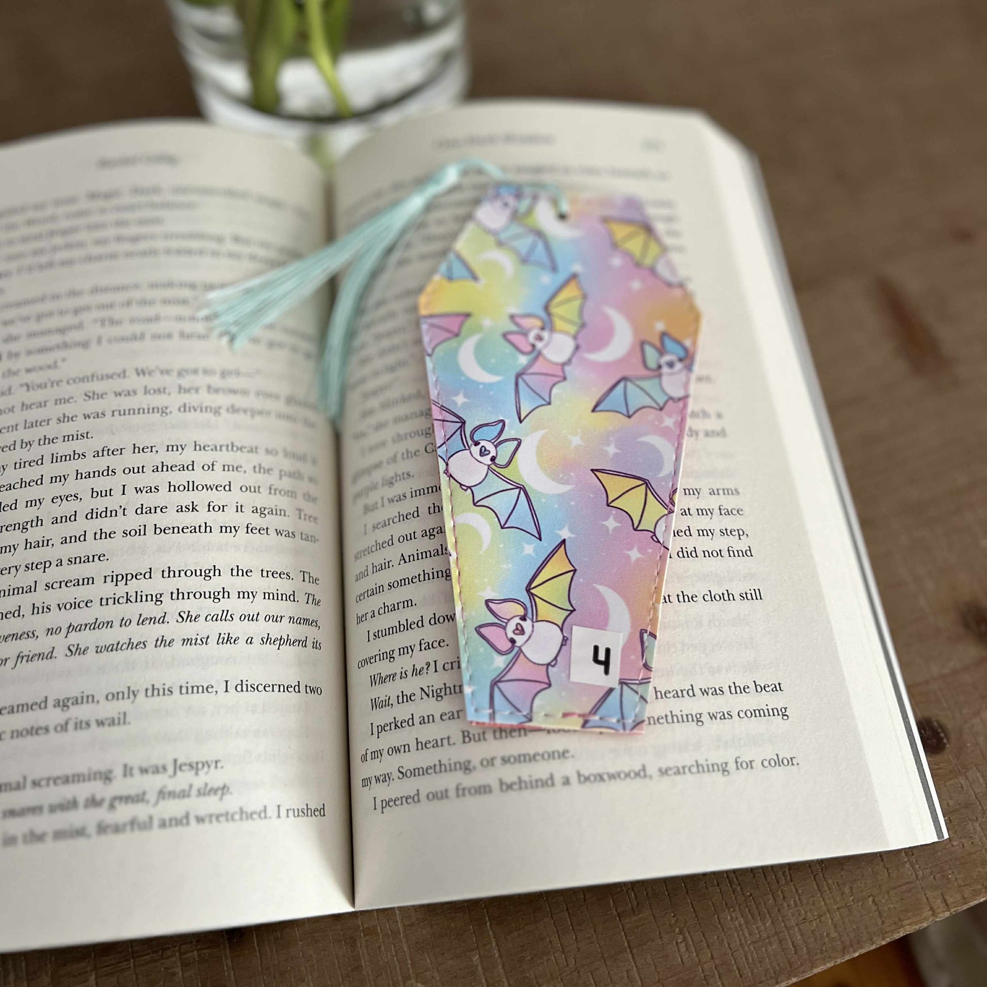 Pastel Bats Bookmark - Coffin