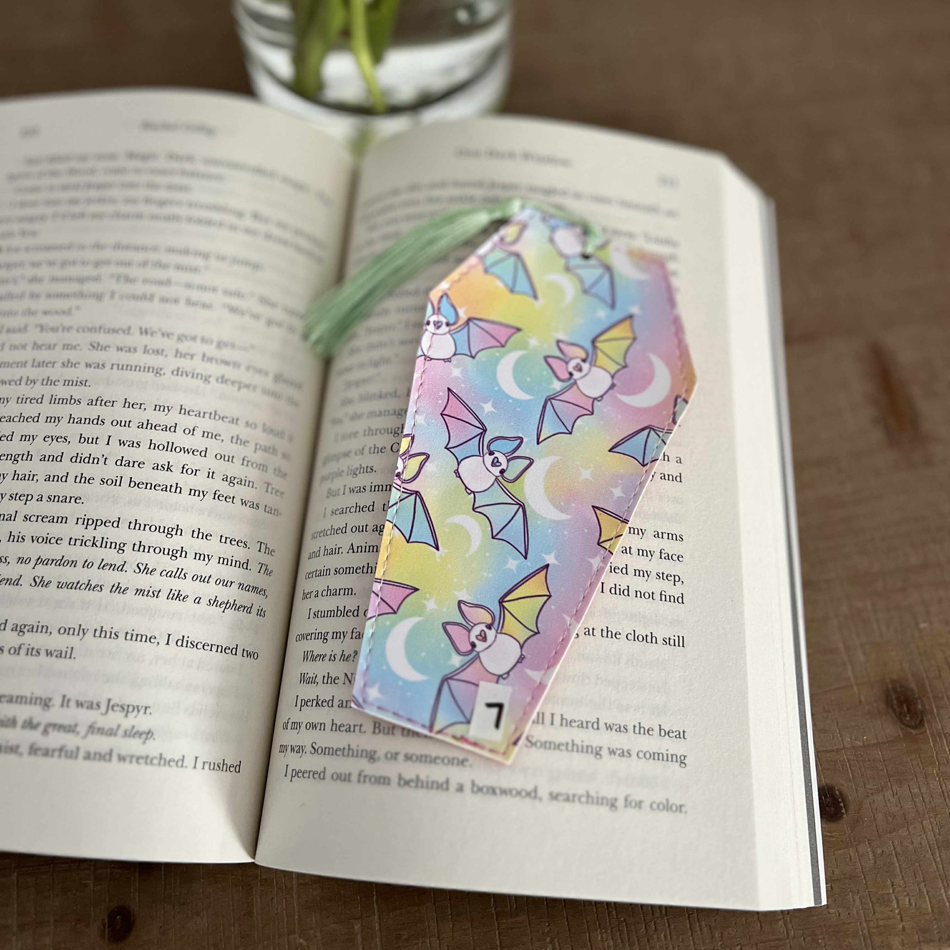 Pastel Bats Bookmark - Coffin