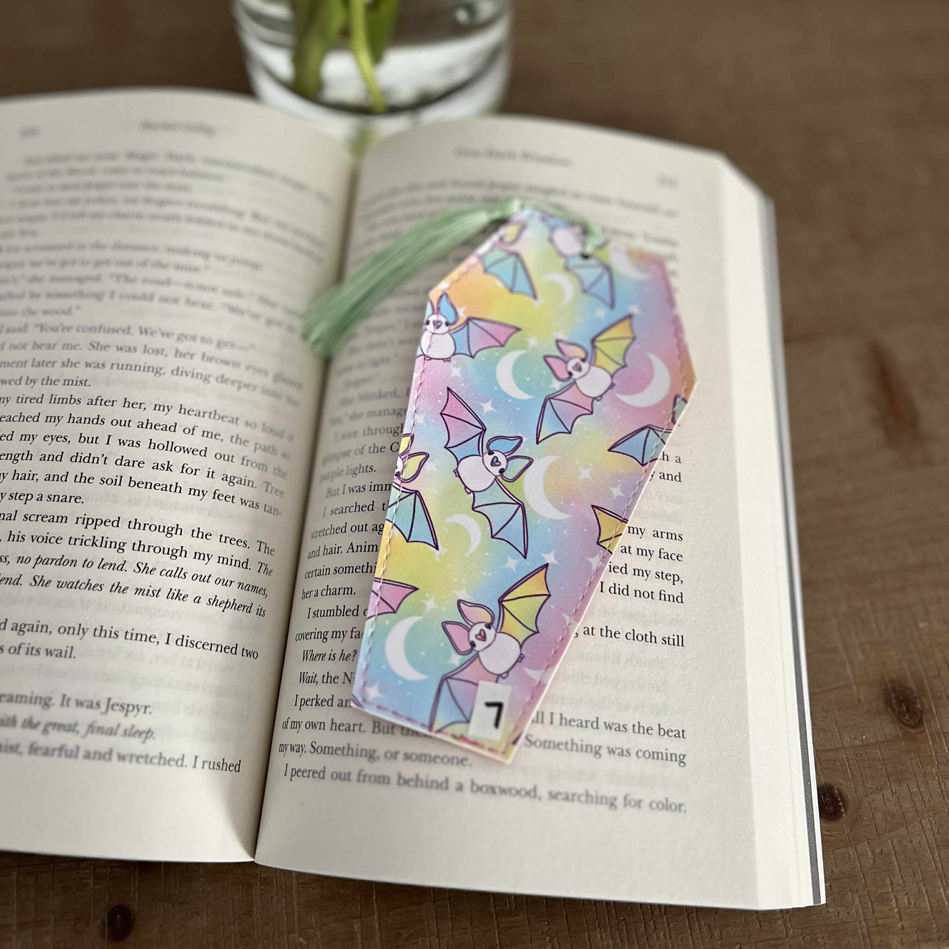 Pastel Bats Bookmark - Coffin