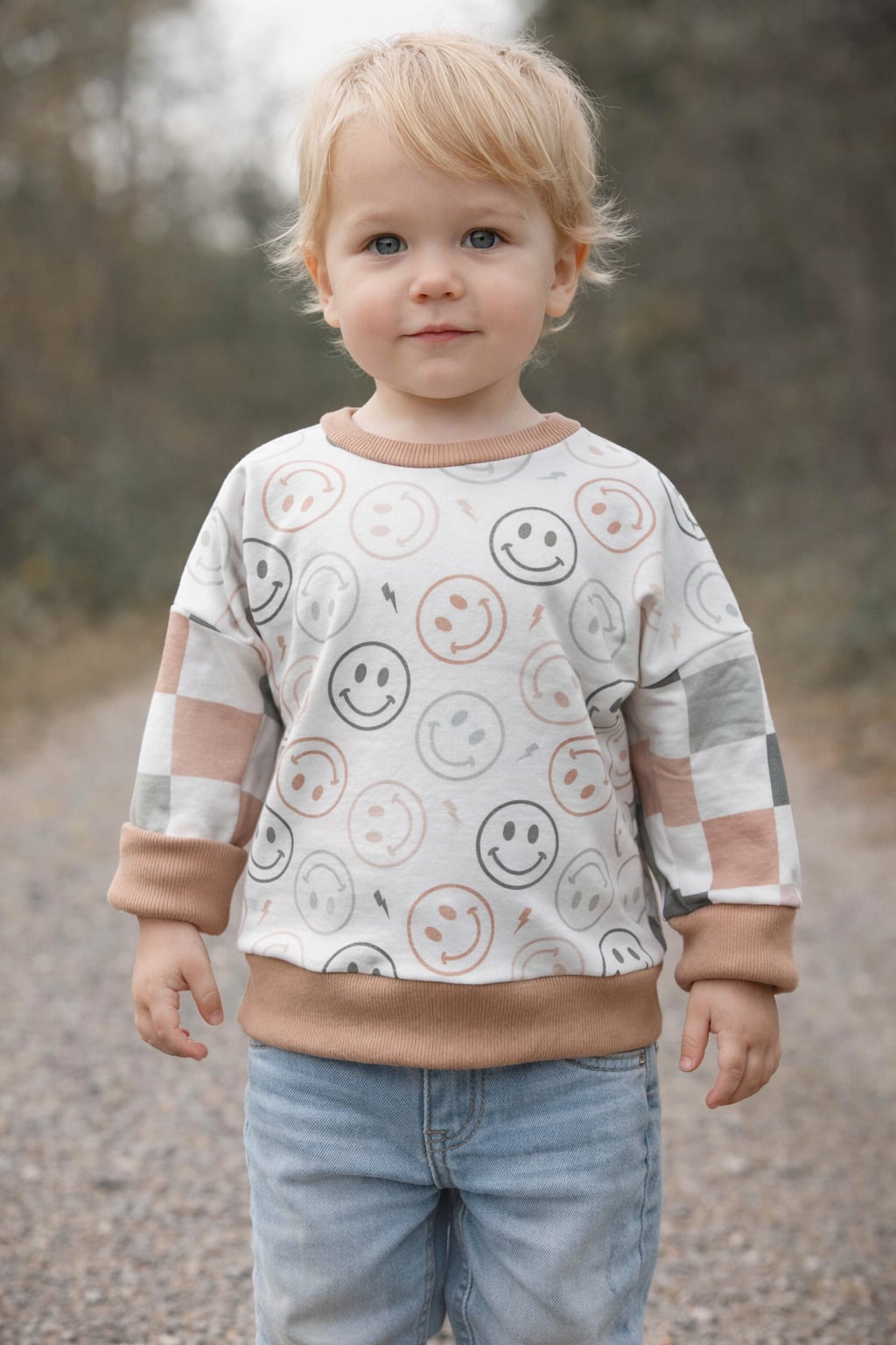 Grow With Me Slouchy Dolman - Happy Checks