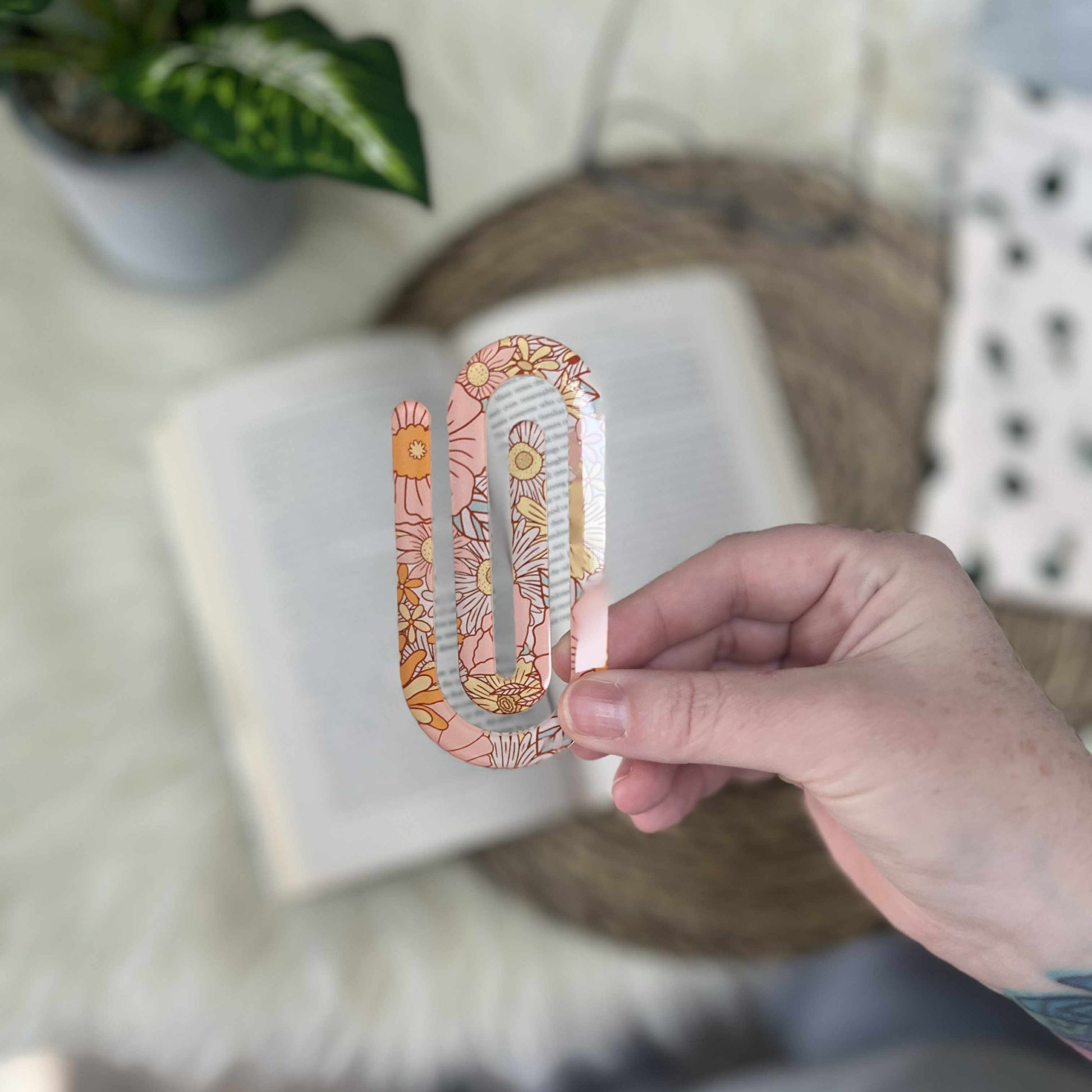 Jumbo Acrylic Paperclips / Bookmarks - Autumn Flowers
