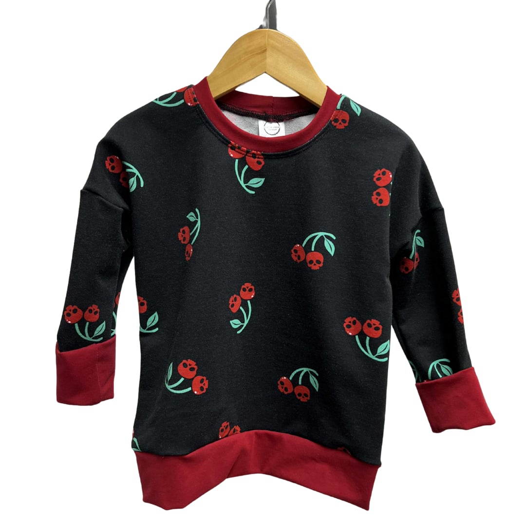 Grow With Me Crewneck - Black Skull Cherries