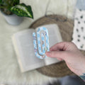 Jumbo Acrylic Paperclips / Bookmarks - Baby Blue Checks & Flowers